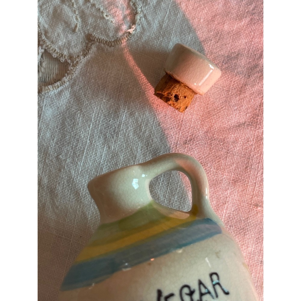 Vintage Made in Japan Ceramic Vinegar Cruet Windmill Hand Painted Jug with Cork - Picture 4 of 5